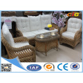 White and Brown Rattan Furniture Sofa